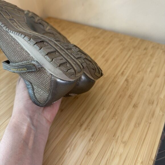 Skechers Ballet Sneaker Pewter Gray Sz 8.5 Mary Jane Metallic - Picture 9 of 12